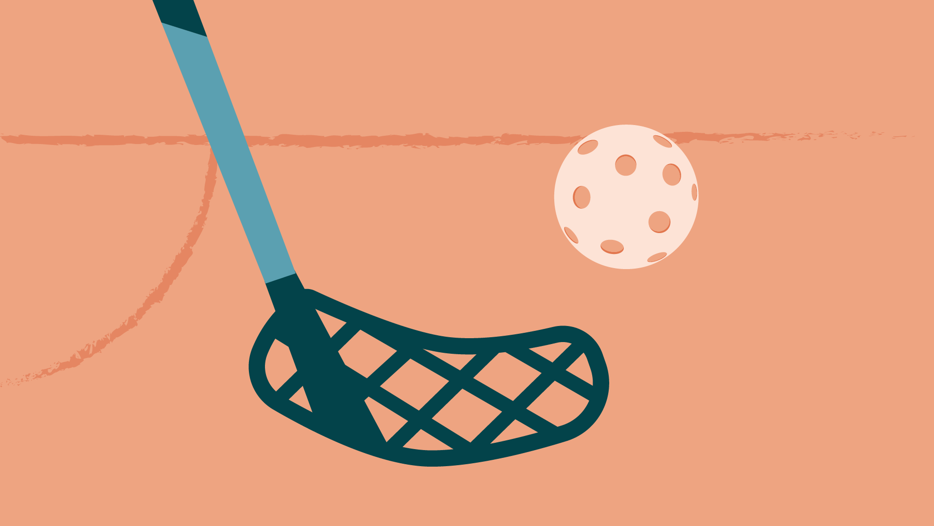 Illustration av innebandyklubba och boll