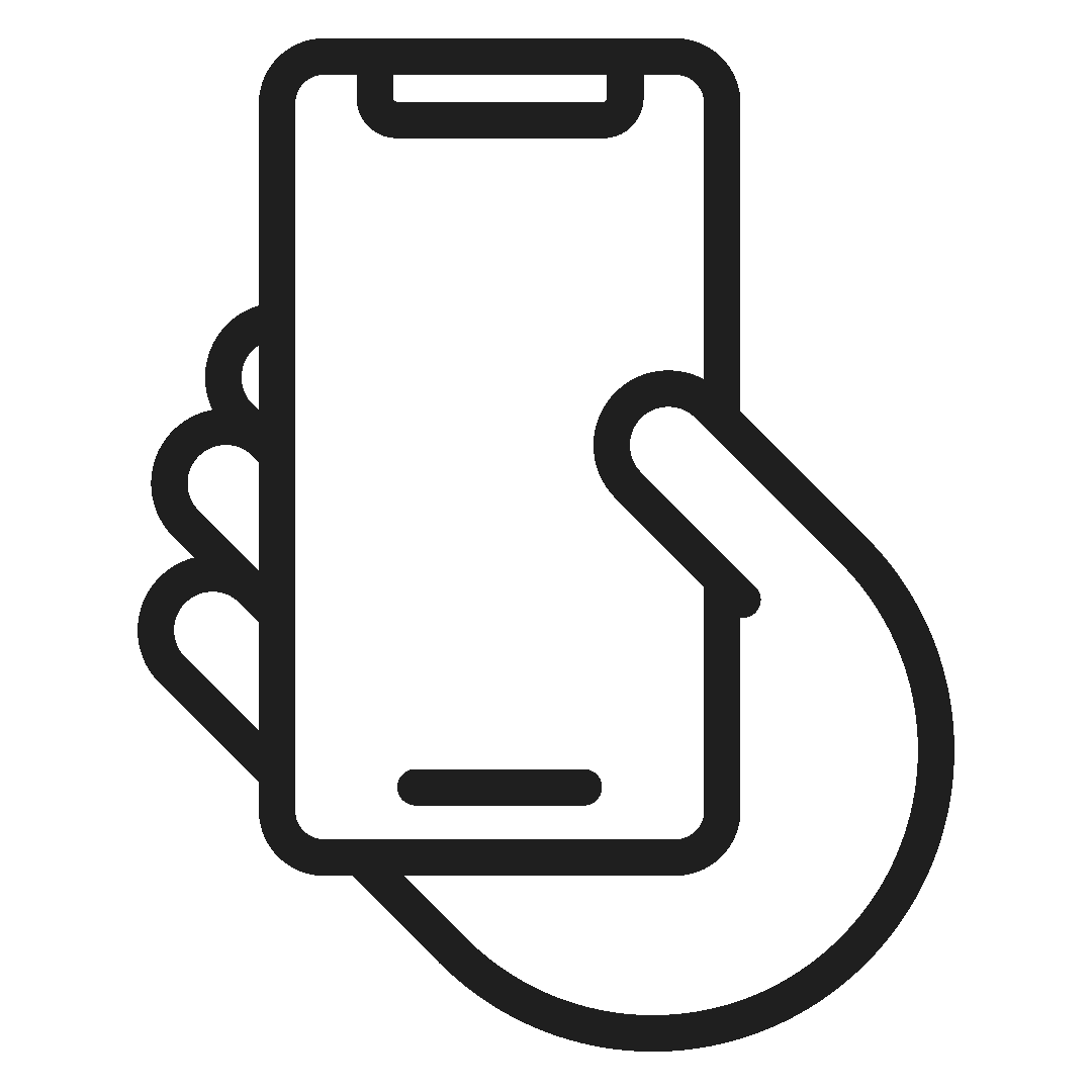 Hand som håller i en mobiltelefon.