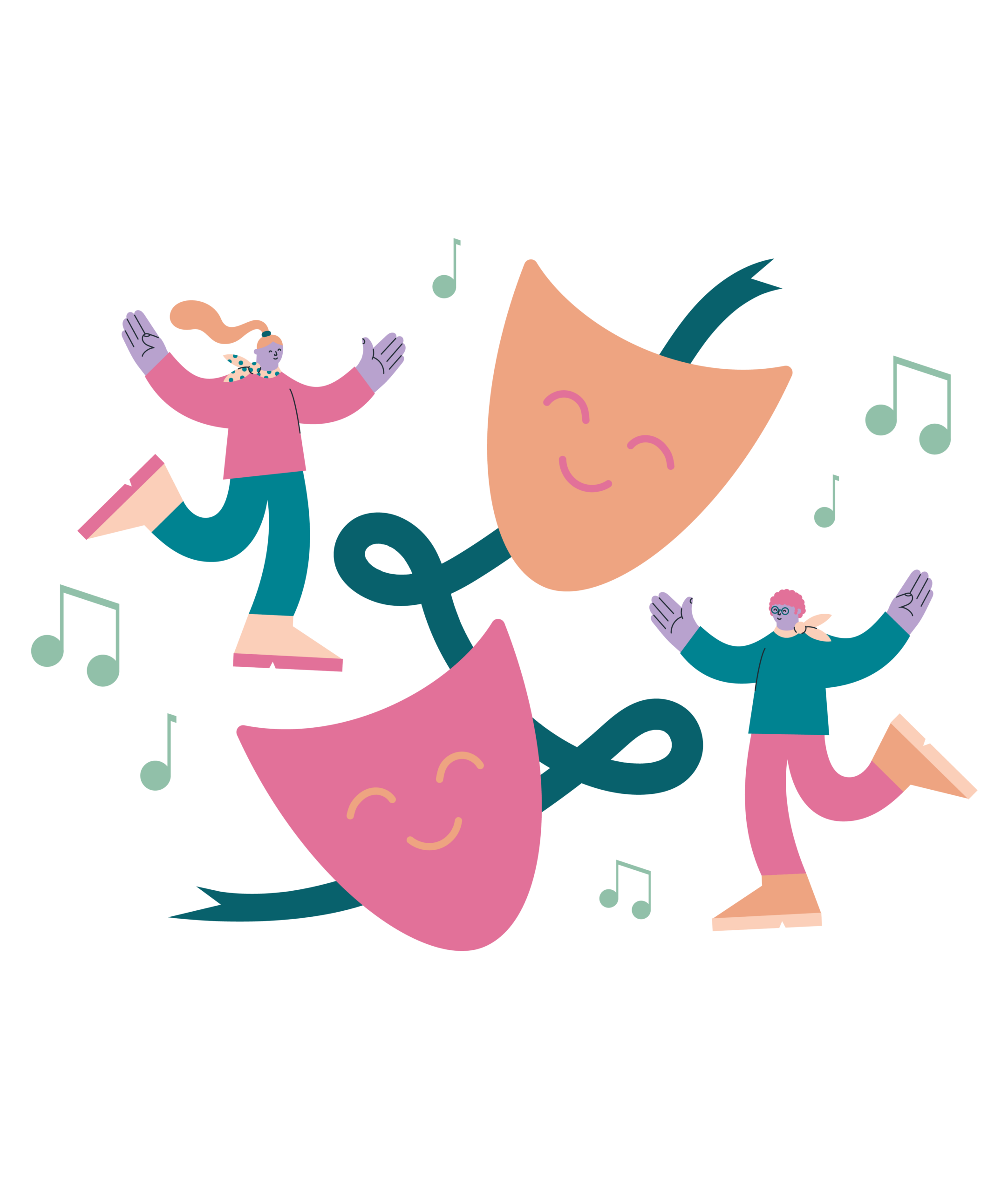 Illustration av personer som dansar
